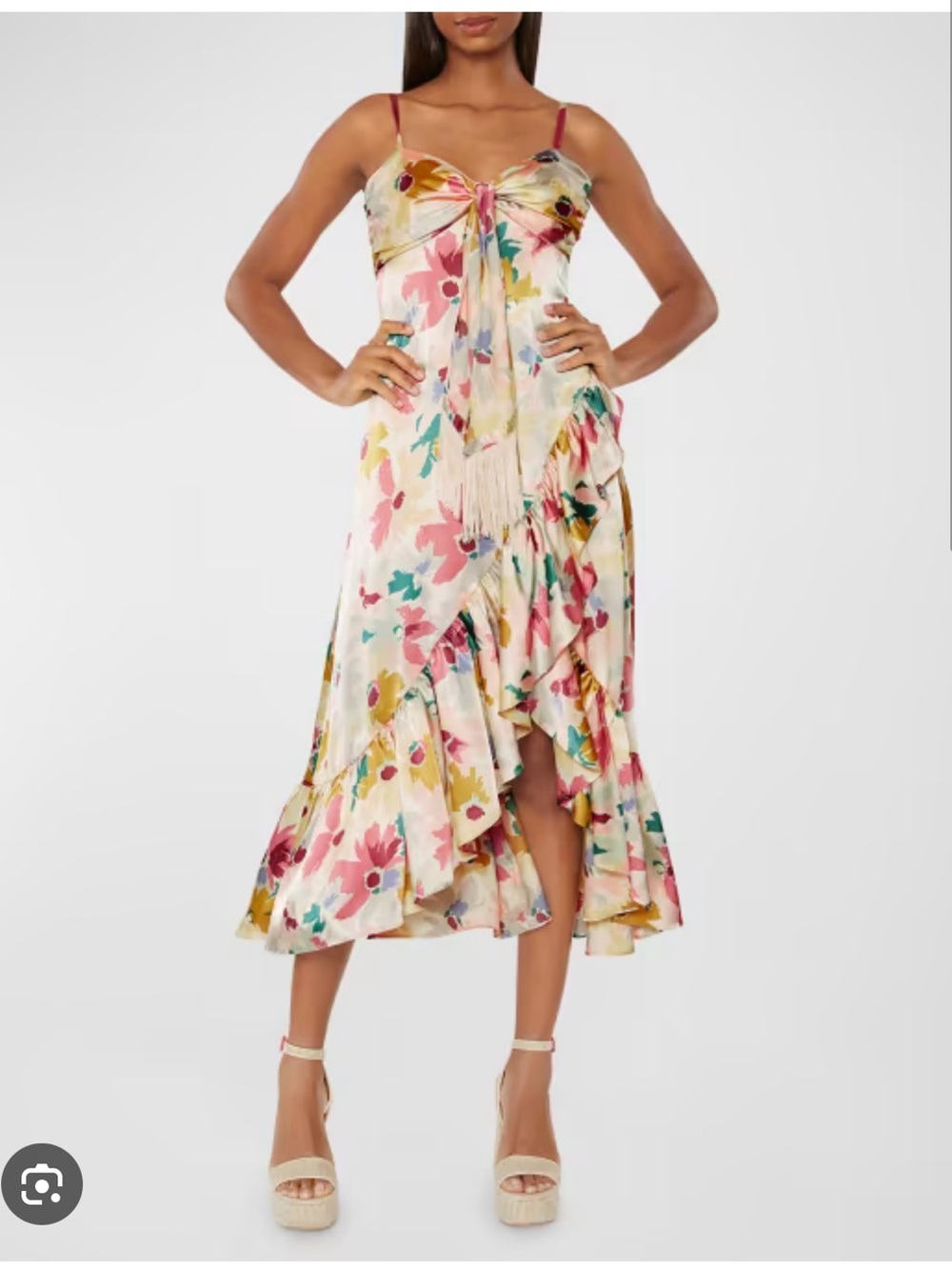 Likely Pink Multi Floral High-Low Tie-Front Dress